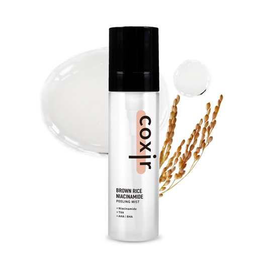COXIR Brown Rice Niacinamide Peeling Mist Šveičiamoji veido dulksna