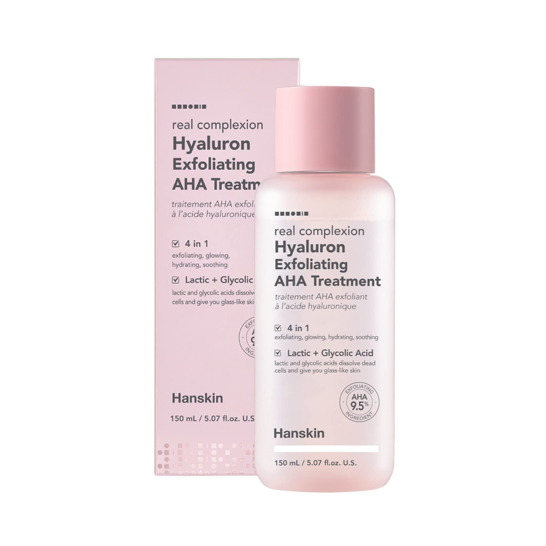 HANSKIN Real Complexion Hyaluron Exfoliating AHA Treatment Veido šveitiklis