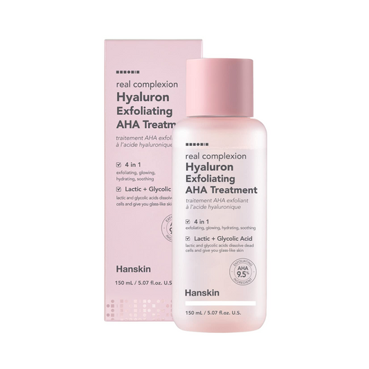 HANSKIN Real Complexion Hyaluron Exfoliating AHA Treatment Veido šveitiklis