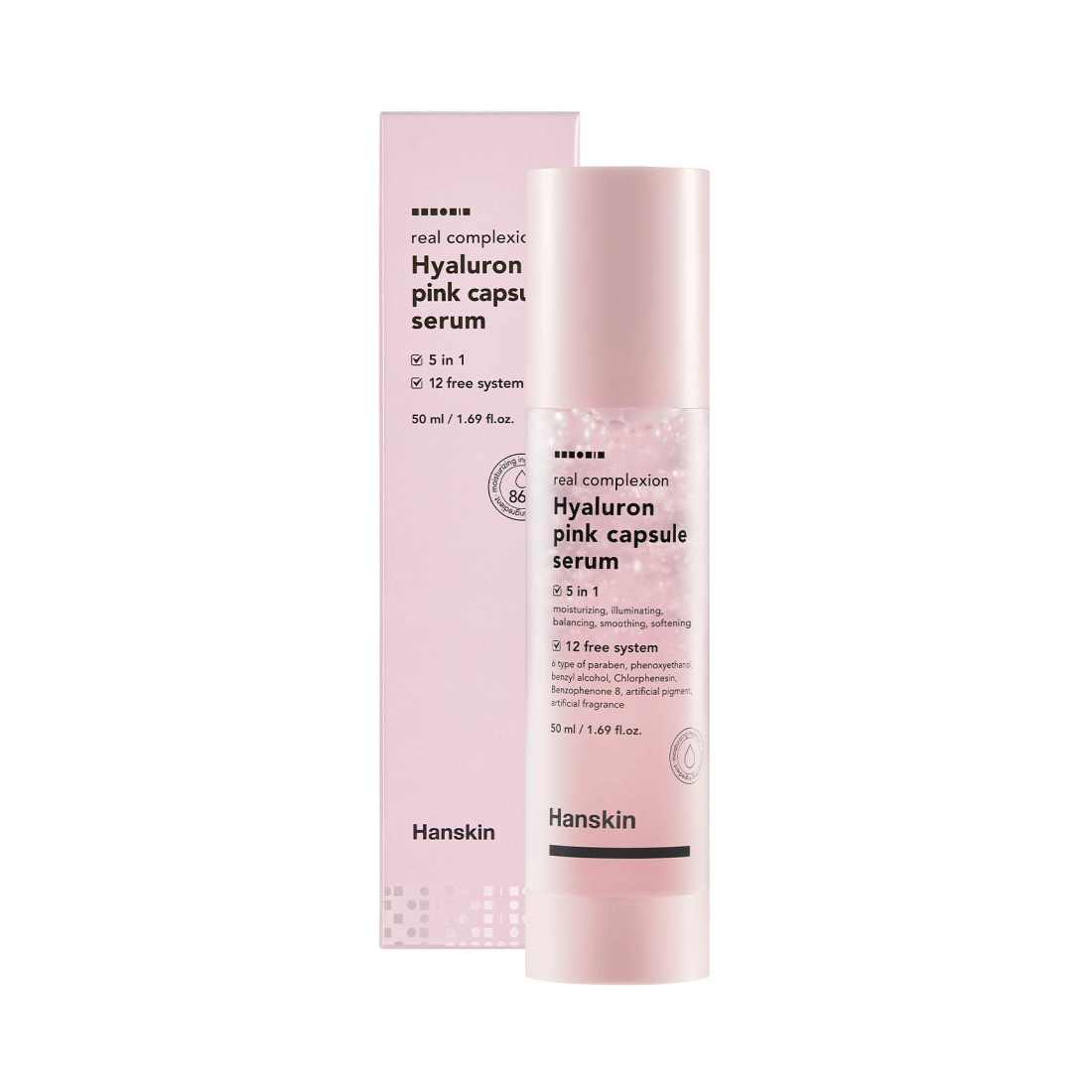 HANSKIN Real Complexion Hyaluron Pink Capsule Serum Veido serumas
