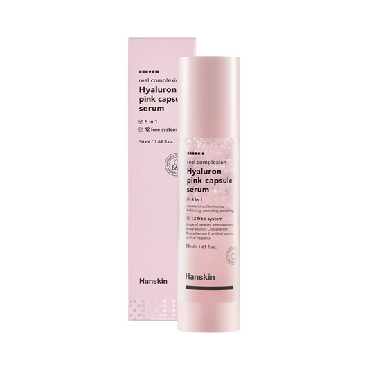 HANSKIN Real Complexion Hyaluron Pink Capsule Serum Veido serumas