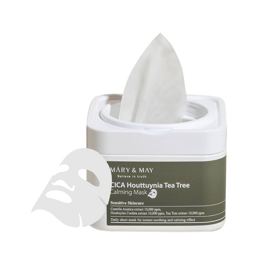 MARY&MAY CICA Houttuynia Tea Tree Calming Mask 30pc Lakštinės veido kaukės