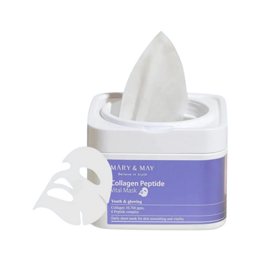 MARY&MAY Collagen Peptide Vital Mask 30pc Lakštinės veido kaukės