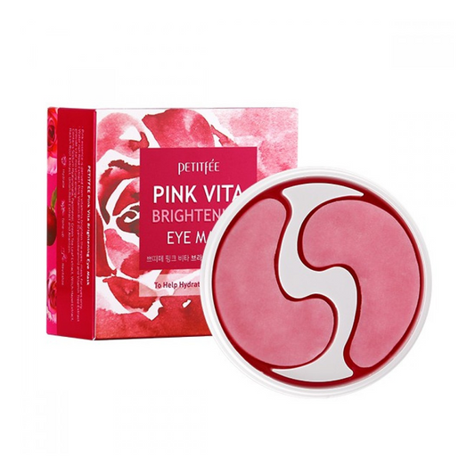 PETITFEE Pink Vita Brightening Hydrogel Eye Patch Paakių pagalvėlės