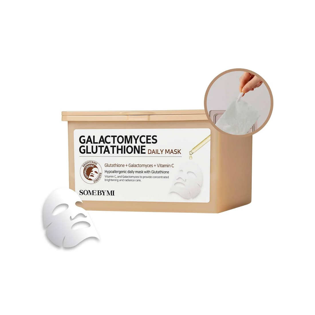 SOME BY MI Galactomyces Glutathione Daily Mask 30pc Lakštinės veido kaukės